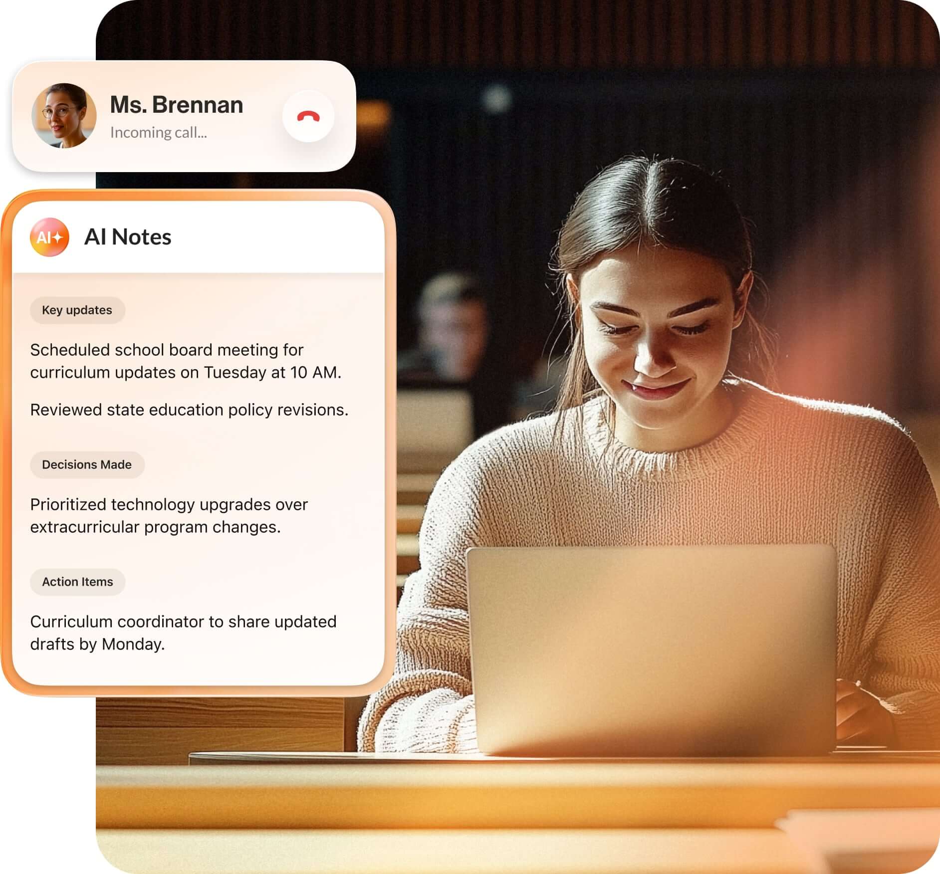 AI notes after an online learning session on RingCentral platform