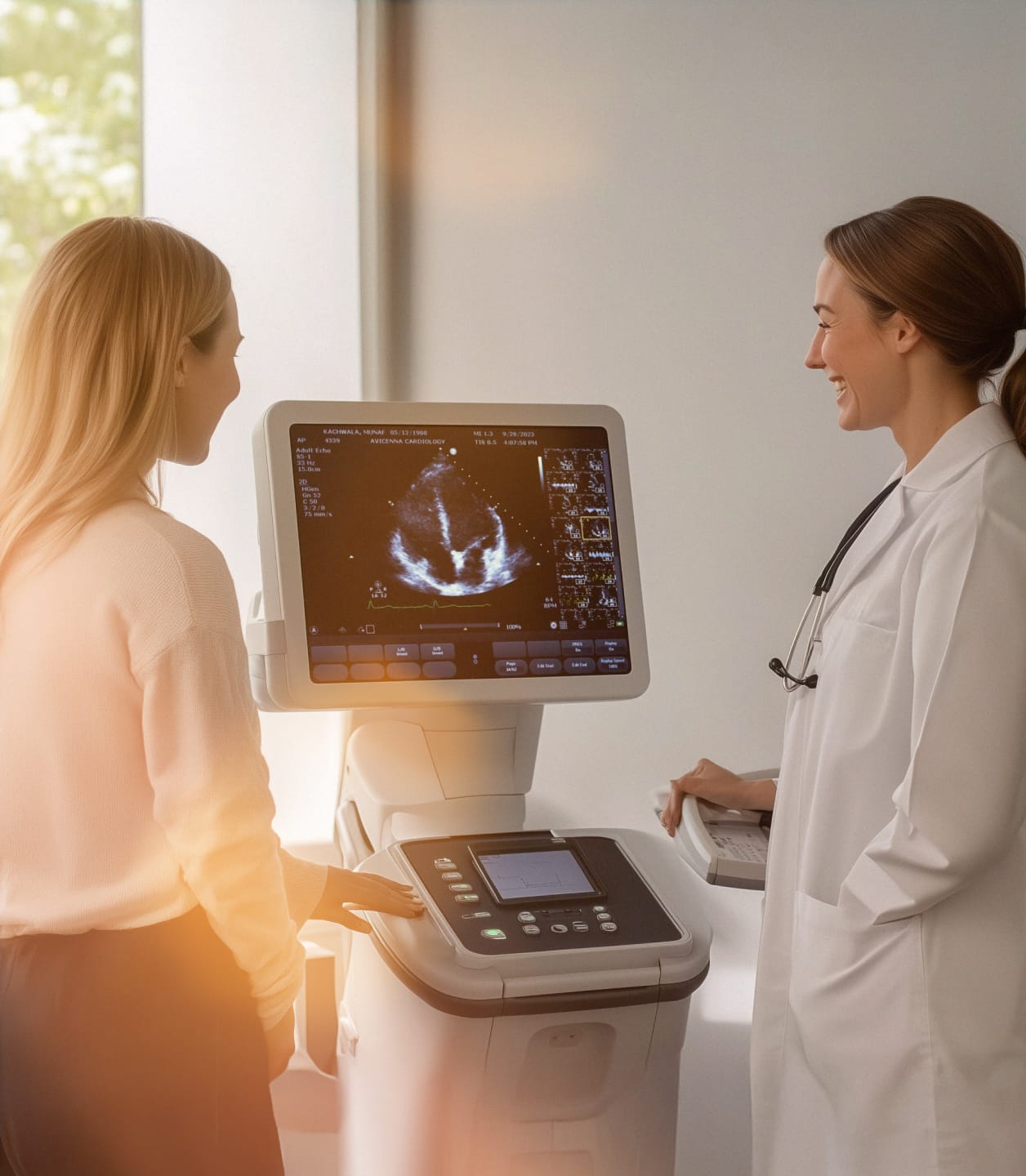 A female doctor showing and interpreting an X-ray for a patient