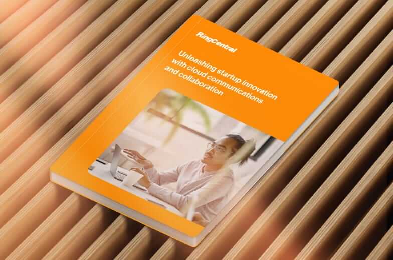 The cover of RingCentrals Unleashing startup innovation with cloud communications and collaboration datasheet