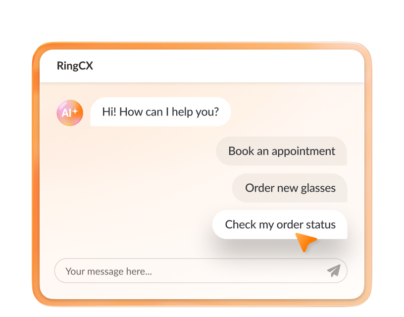 Chat conversation with intelligent virtual agent on RingCentral RingCX