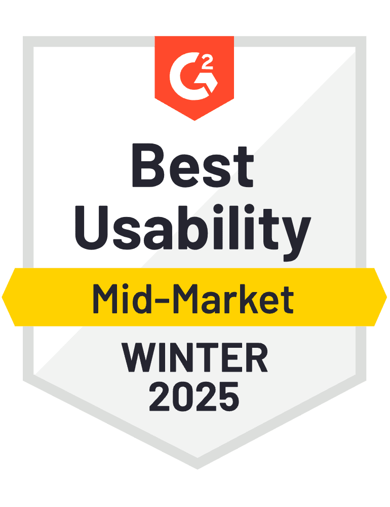 G2 Winter 2025 Mid-Market Best Usability Badge