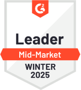 G2.com Leader Mid-Market winter 2025 badge