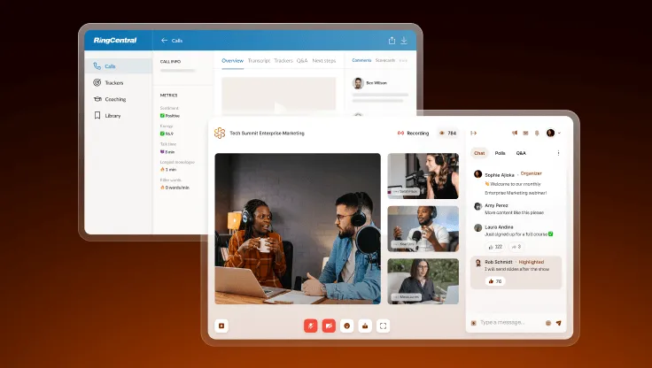 Un événement en cours organisé sur la plateforme RingCentral Events basée sur l’IA