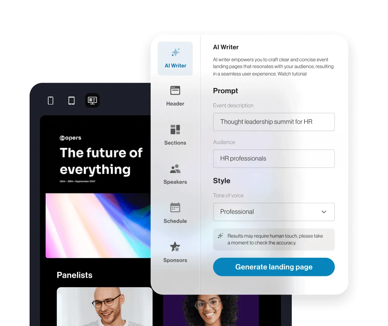 Der AI Writer von RingCentral Events