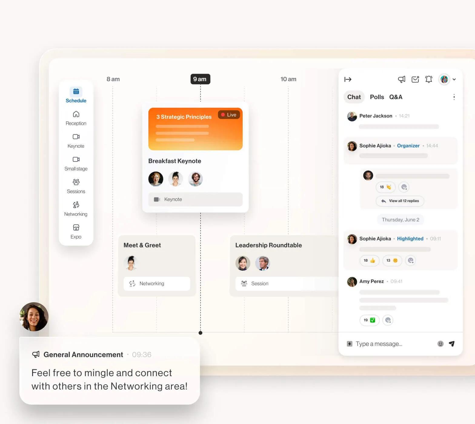 Die Planungsfunktion im Networking-Bereich von RingCentral Events
