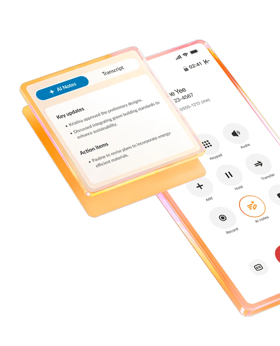 Функцията AI бележки в мобилното приложение RingCentral