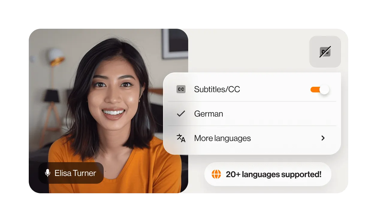 Die Untertitelübersetzung in RingCentral Events