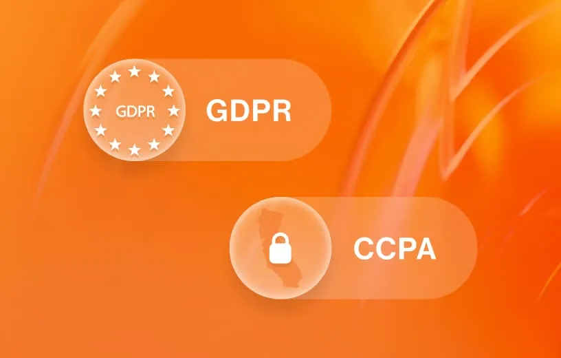 Security credential icons for GDPR and CCPA