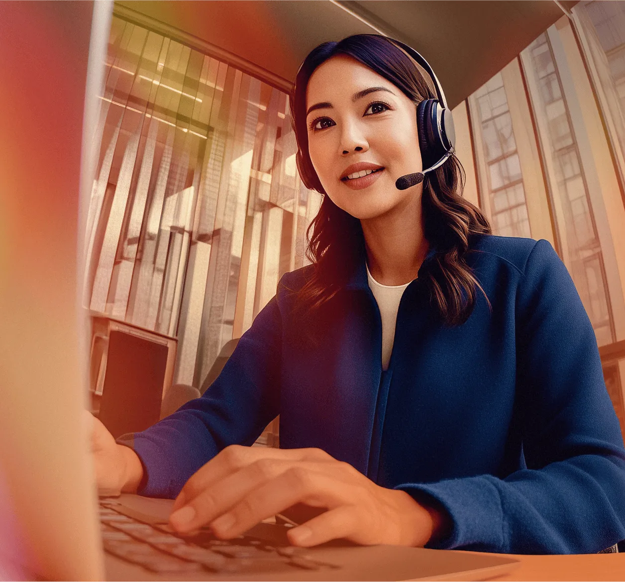Contact center manager taking the RingCentral AI Customer Experience Assessment