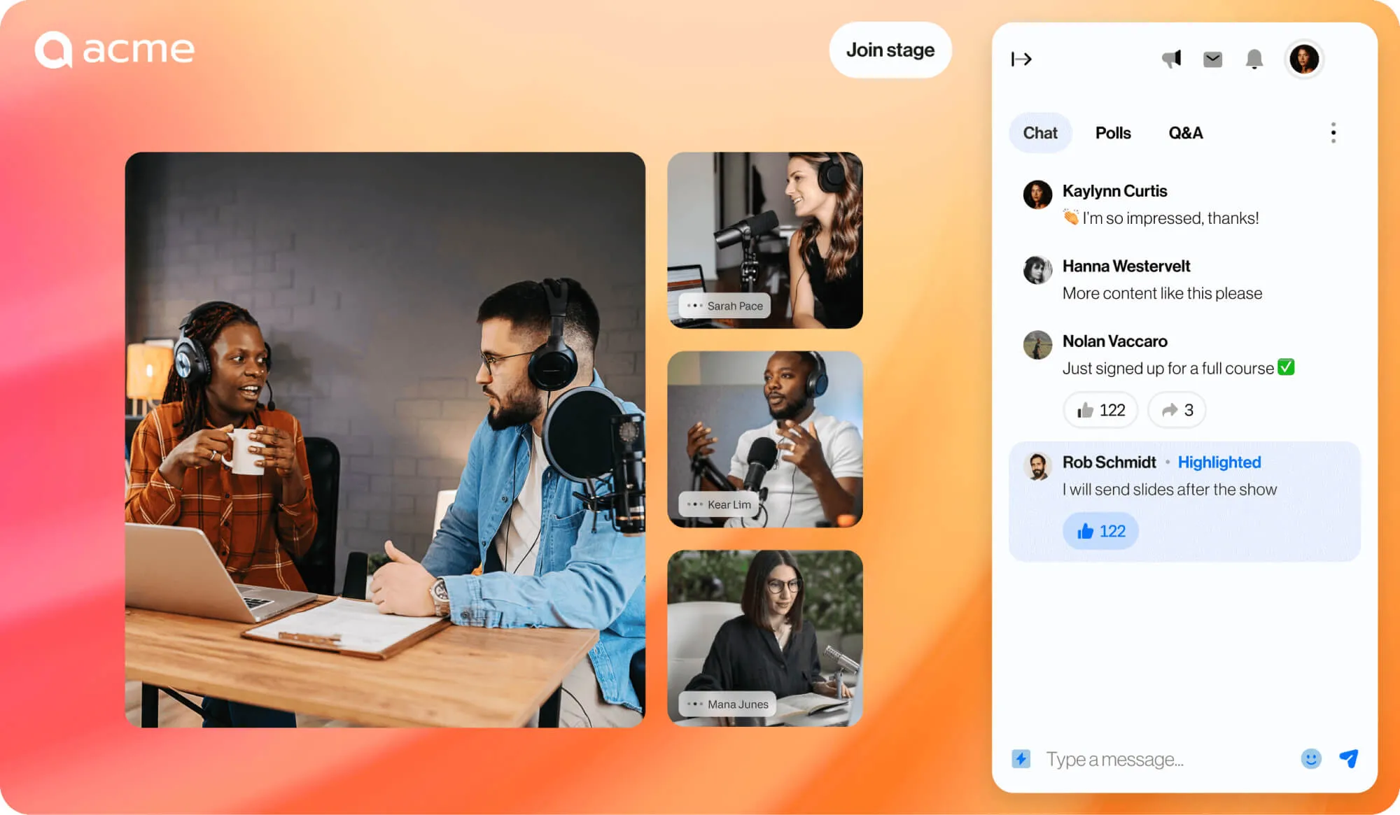 Dashboard für die Personalisierung in RingCentral Events