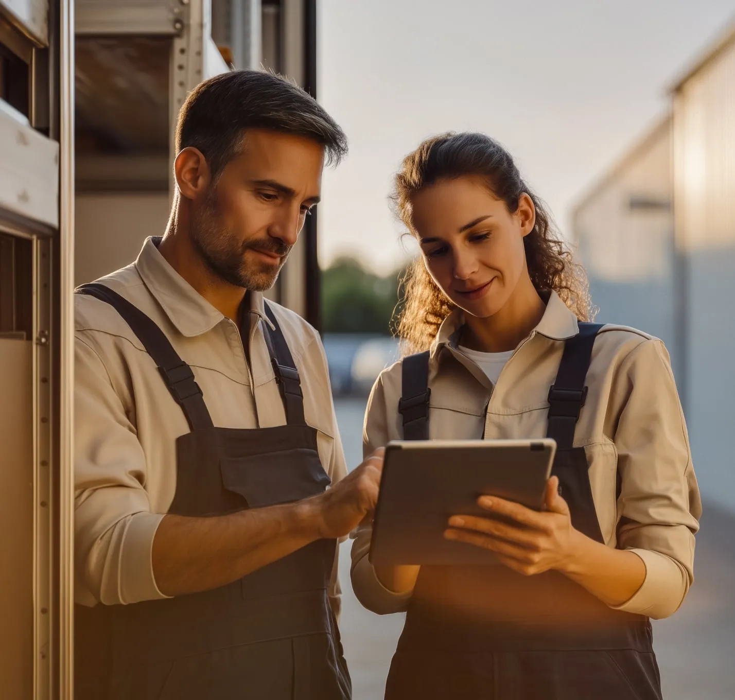 Two warehouse employees conducting an inventory check