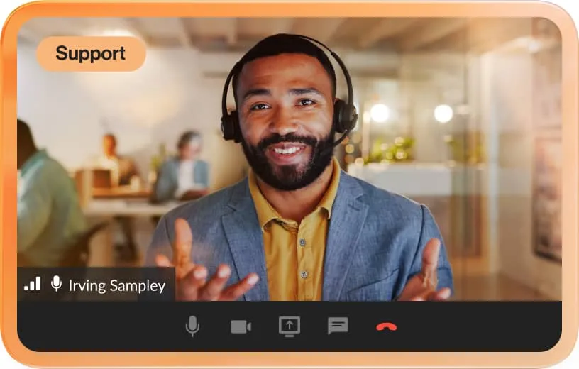 RingCentral support team member conducting an onboarding session for RingCentral Rooms