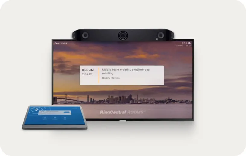 RingCentral Device-as-a-service video conferencing devices such as flat screen, camera and tablet