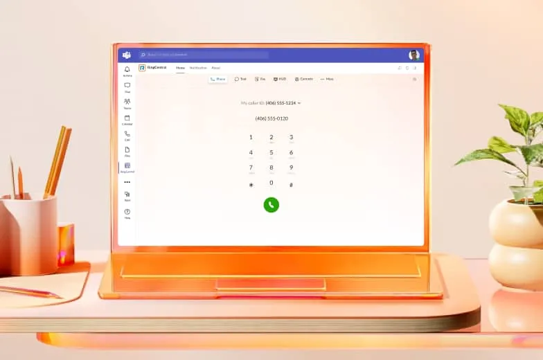Dial pad displayed on RingCentral desktop app