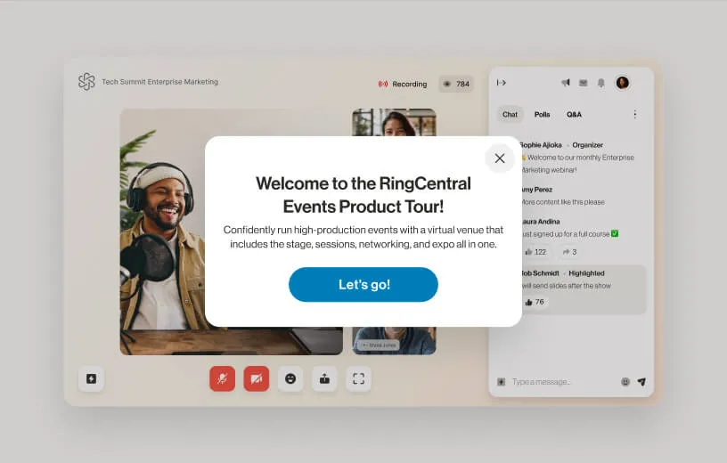 Produkttour zu RingCentral Events