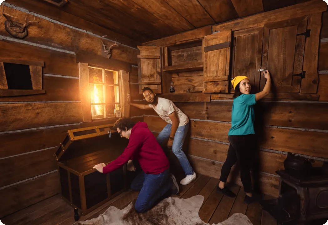 People searching for the escape way