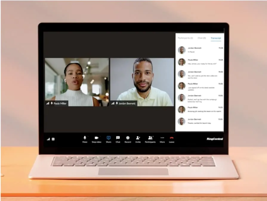 An ongoing RingCentral Video meeting