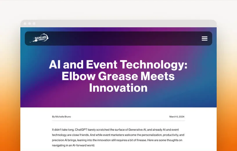 Bericht mit dem Titel „AI and Event Technology: Elbow Grease Meets Innovation“